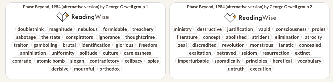 1984 by George Orwell - Vocabulary
