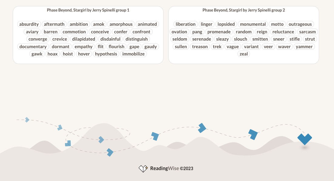 Stargirl by Jerry Spinelli - Vocabulary