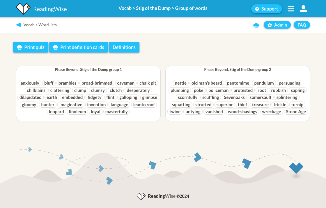  Stig of the Dump by Clive King - Vocabulary