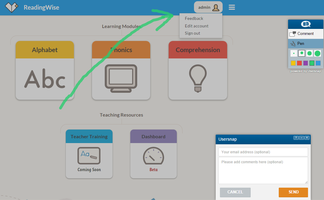 Feeding back - a ReadingWise feature